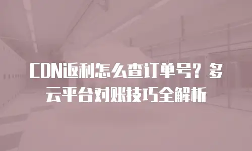 CDN返利怎么查订单号？多云平台对账技巧全解析