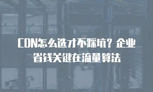 CDN怎么选才不踩坑？企业省钱关键在流量算法