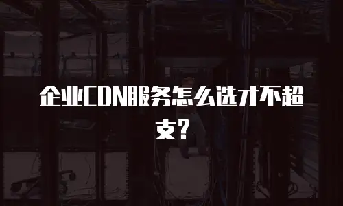 企业CDN服务怎么选才不超支？