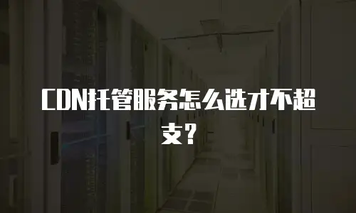 CDN托管服务怎么选才不超支？