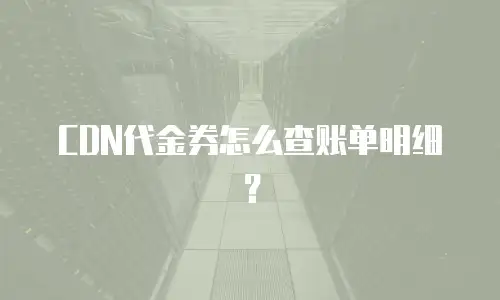 CDN代金券怎么查账单明细？