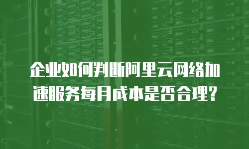 企业如何判断阿里云网络加速服务每月成本是否合理？