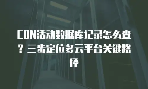 CDN活动数据库记录怎么查？三步定位多云平台关键路径