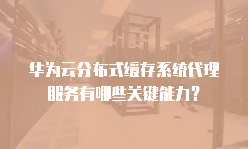华为云分布式缓存系统代理服务有哪些关键能力？