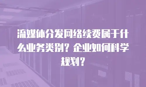 流媒体分发网络续费属于什么业务类别？企业如何科学规划？