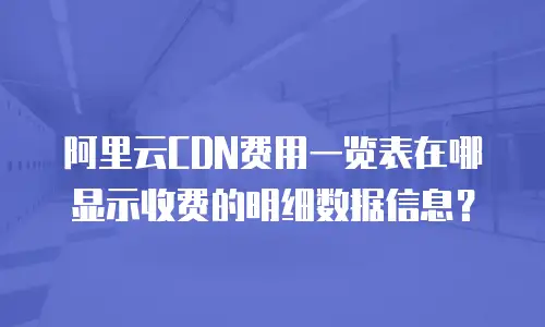 阿里云CDN费用一览表在哪显示收费的明细数据信息？