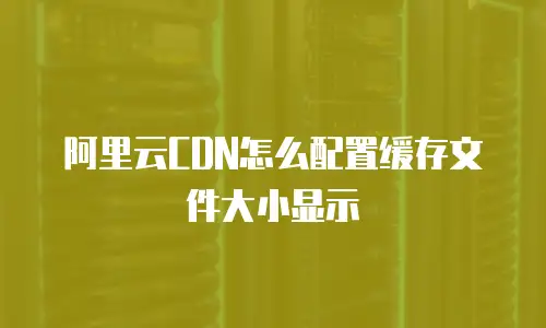 阿里云CDN怎么配置缓存文件大小显示
