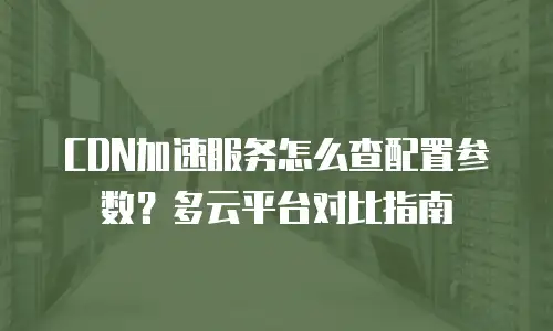 CDN加速服务怎么查配置参数？多云平台对比指南