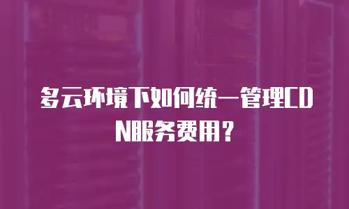 多云环境下如何统一管理CDN服务费用？