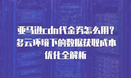 亚马逊cdn代金券怎么用？多云环境下的数据获取成本优化全解析
