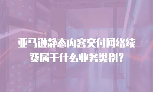亚马逊静态内容交付网络续费属于什么业务类别？