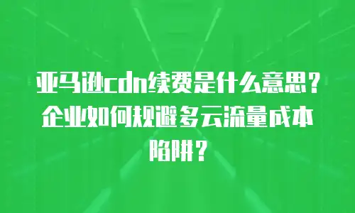 亚马逊cdn续费是什么意思？企业如何规避多云流量成本陷阱？