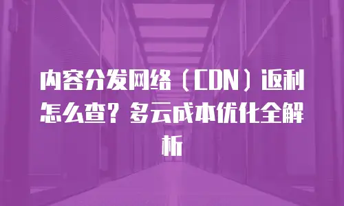 内容分发网络（CDN）返利怎么查？多云成本优化全解析