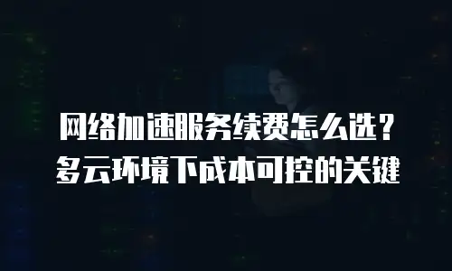网络加速服务续费怎么选？多云环境下成本可控的关键