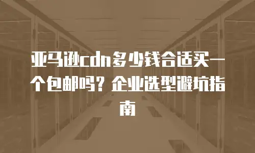 亚马逊cdn多少钱合适买一个包邮吗？企业选型避坑指南