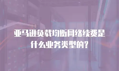 亚马逊负载均衡网络续费是什么业务类型的？