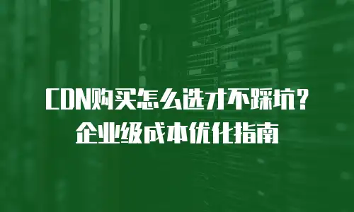 CDN购买怎么选才不踩坑？企业级成本优化指南