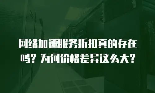 网络加速服务折扣真的存在吗？为何价格差异这么大？