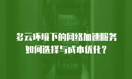 多云环境下的网络加速服务如何选择与成本优化？