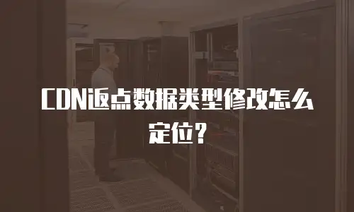CDN返点数据类型修改怎么定位？