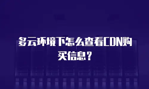 多云环境下怎么查看CDN购买信息？