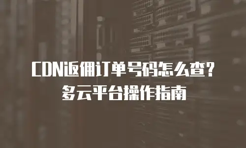 CDN返佣订单号码怎么查？多云平台操作指南