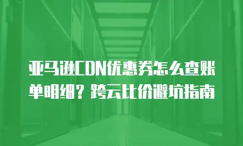亚马逊CDN优惠券怎么查账单明细？跨云比价避坑指南