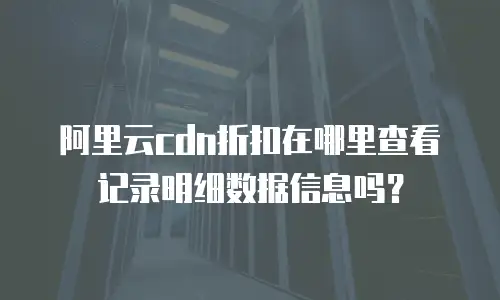 阿里云cdn折扣在哪里查看记录明细数据信息吗？