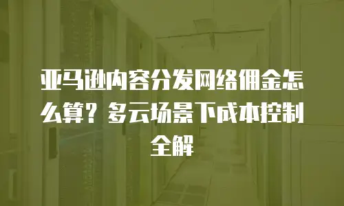 亚马逊内容分发网络佣金怎么算？多云场景下成本控制全解