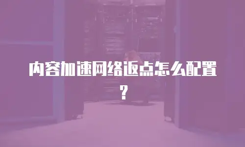 内容加速网络返点怎么配置？