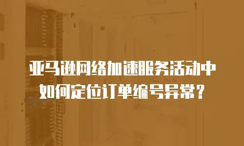 亚马逊网络加速服务活动中如何定位订单编号异常？