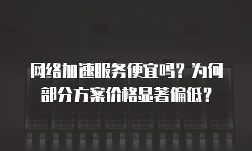 网络加速服务便宜吗？为何部分方案价格显著偏低？
