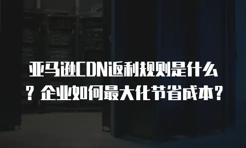 亚马逊CDN返利规则是什么？企业如何最大化节省成本？