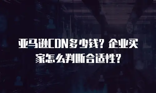 亚马逊CDN多少钱？企业买家怎么判断合适性？