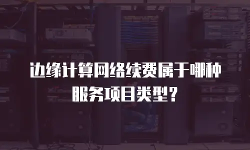 边缘计算网络续费属于哪种服务项目类型？