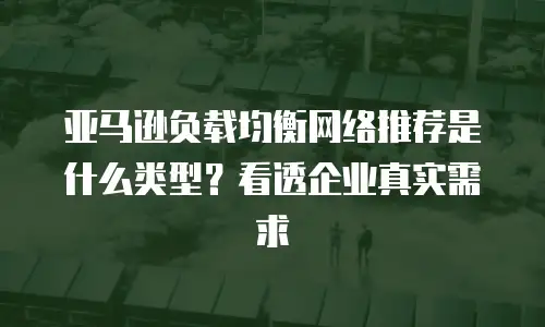 亚马逊负载均衡网络推荐是什么类型？看透企业真实需求