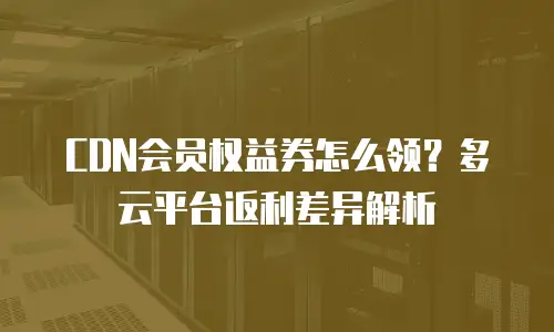CDN会员权益券怎么领？多云平台返利差异解析