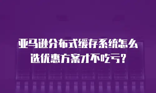 亚马逊分布式缓存系统怎么选优惠方案才不吃亏？