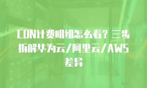 CDN计费明细怎么看？三步拆解华为云/阿里云/AWS差异