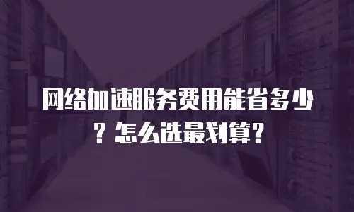 网络加速服务费用能省多少？怎么选最划算？