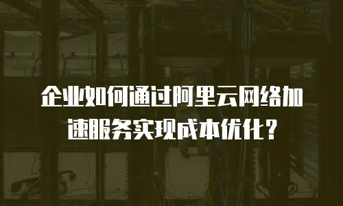 企业如何通过阿里云网络加速服务实现成本优化？
