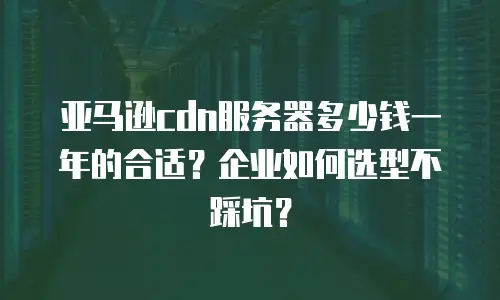 亚马逊cdn服务器多少钱一年的合适？企业如何选型不踩坑？