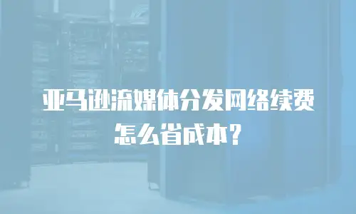 亚马逊流媒体分发网络续费怎么省成本？