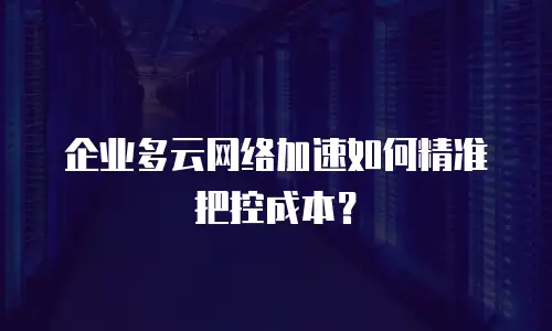 企业多云网络加速如何精准把控成本？