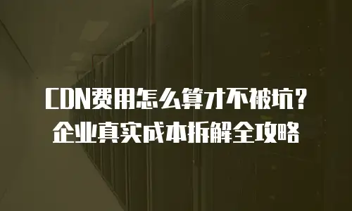 CDN费用怎么算才不被坑？企业真实成本拆解全攻略