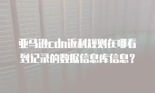 亚马逊cdn返利规则在哪看到记录的数据信息库信息？