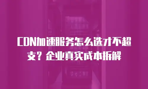 CDN加速服务怎么选才不超支？企业真实成本拆解