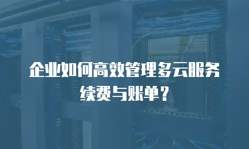 企业如何高效管理多云服务续费与账单？