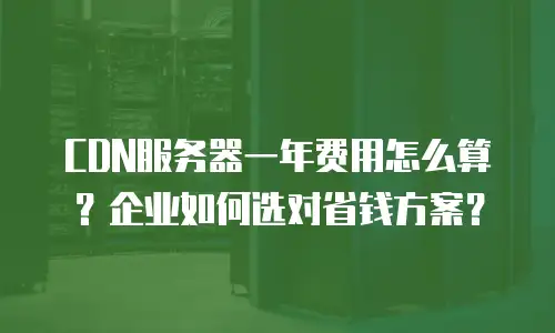 CDN服务器一年费用怎么算？企业如何选对省钱方案？