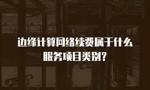 边缘计算网络续费属于什么服务项目类别？